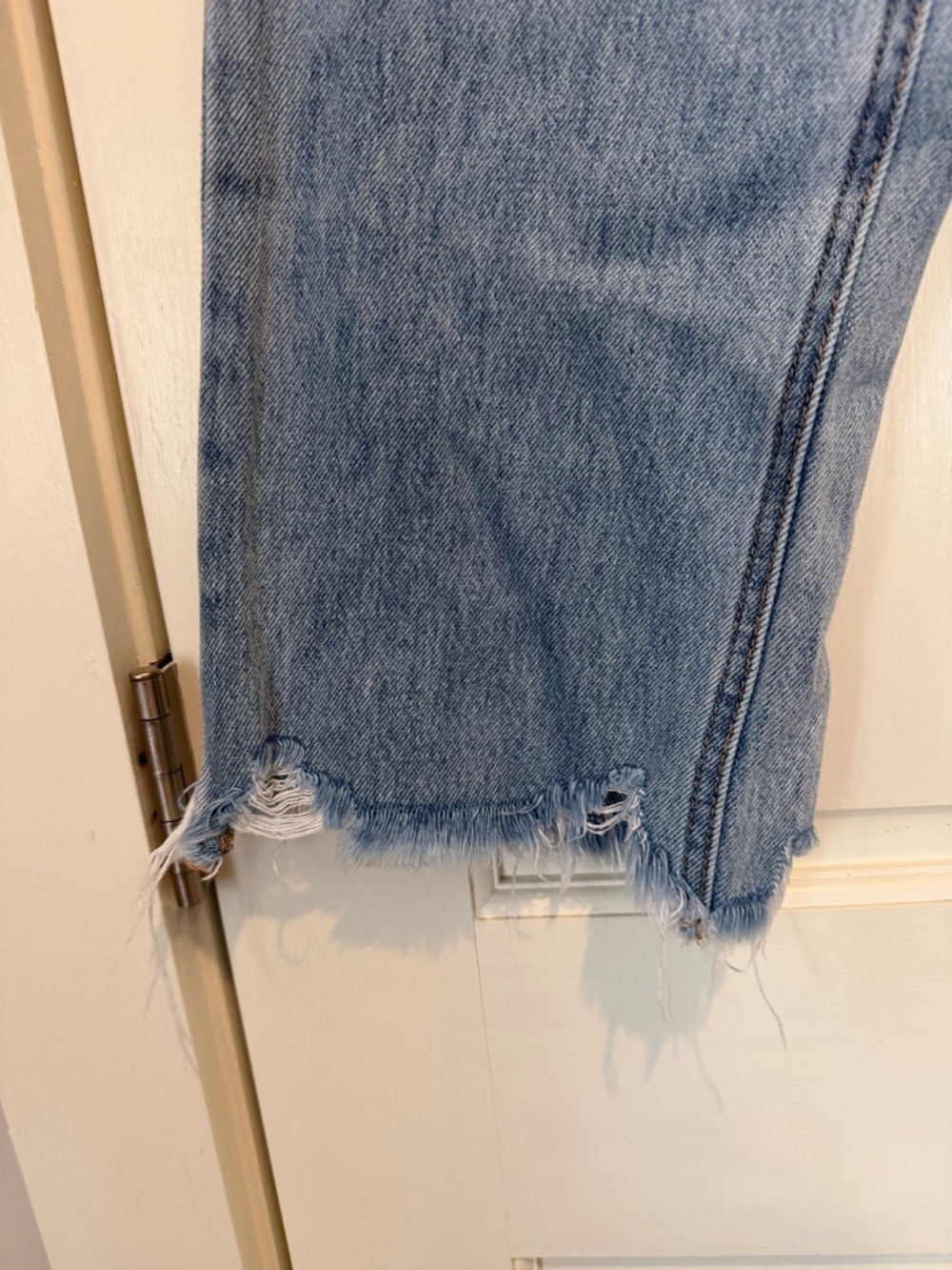 Vervet Light Wash Straight Leg Jeans with Raw Hem 100% cotton - Picture 3 of 6